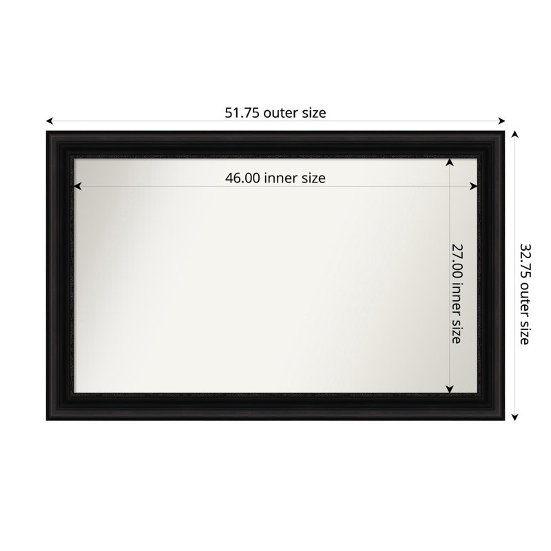 Miroir mural Senaiya, Rectangle, 32,75 po x 51,75 po