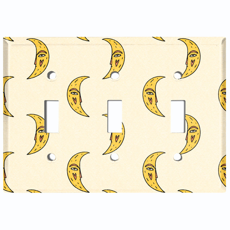 Patterned 3 - Gang Toggle Light Switch Standard Wall Plate