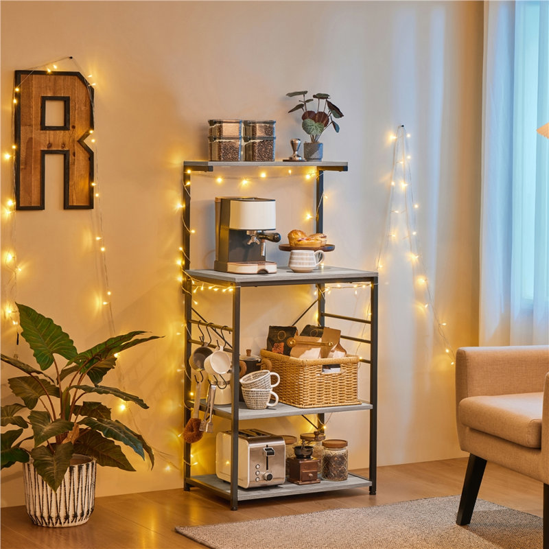Étagère de boulanger standard 24 po Kadra compatible avec les micro-ondes, Brun rustique