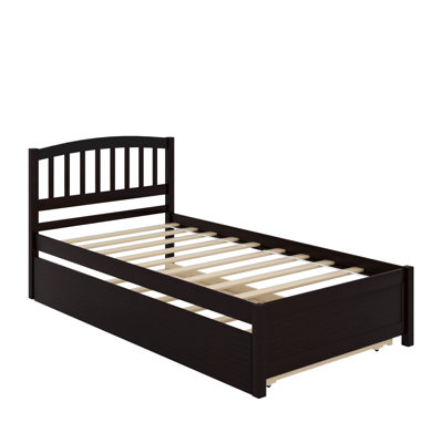 Twin Size Platform Bed Wood Bed With Trundle