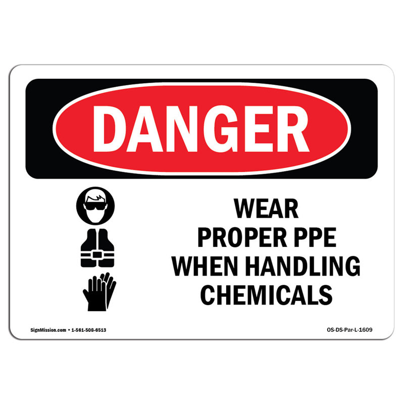 Signe de danger, H 12 po x l 18 po x P 0,1 po