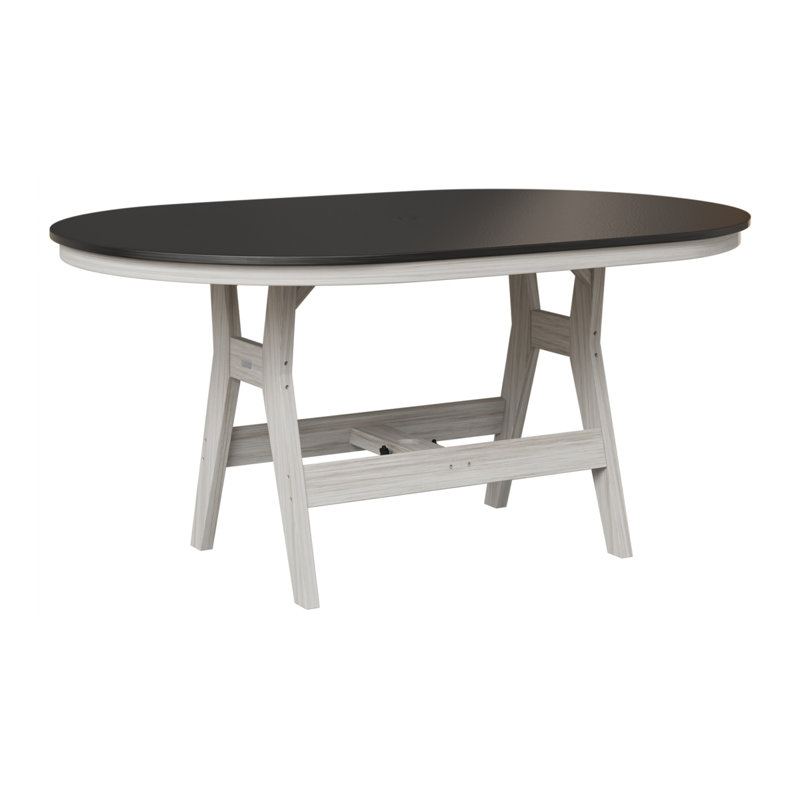 Table de bar berlinoise Berlin, H 38,87 po x l 64 po x P 44 po, Noir martelé, Coquillage