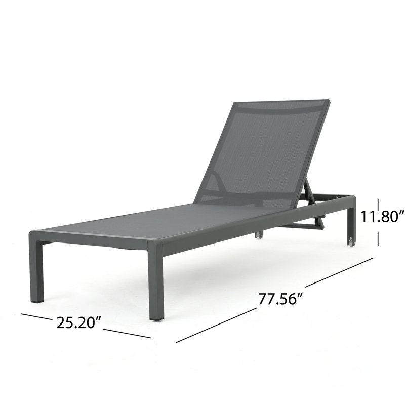 Caggiano Reclining Chaise Lounge with Table
