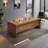 Solid wood simple desk with cabinet combination-308184435