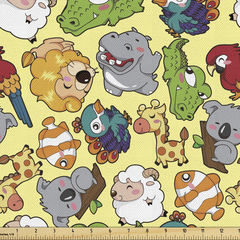 Tissu de dessin animé Ambesonne, l 58 po x L 108 po