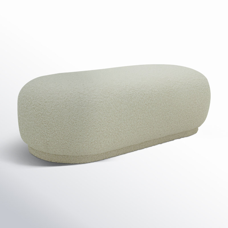 Merrylite Asma - Repose-pieds contemporain en sherpa blanc