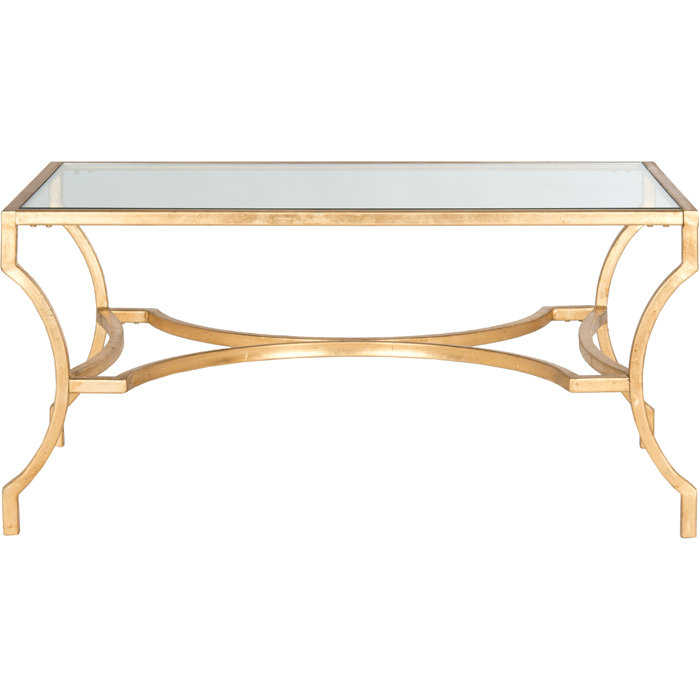Table basse 4 pieds Naida, Transparent, Or