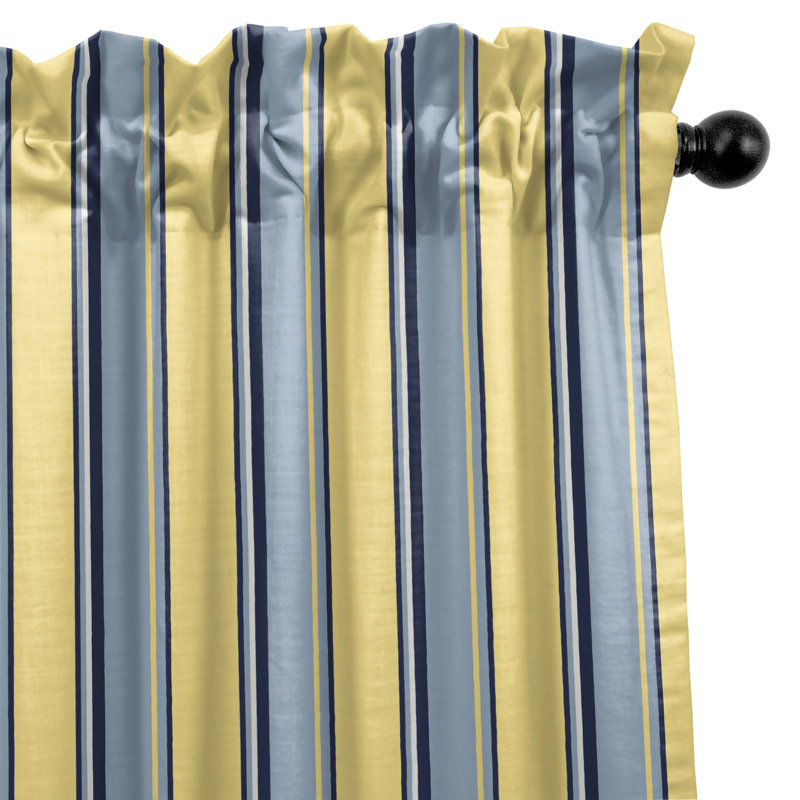 Gino Stripe Rod Pocket Drapery Panels Pair, 50" W x 108" L