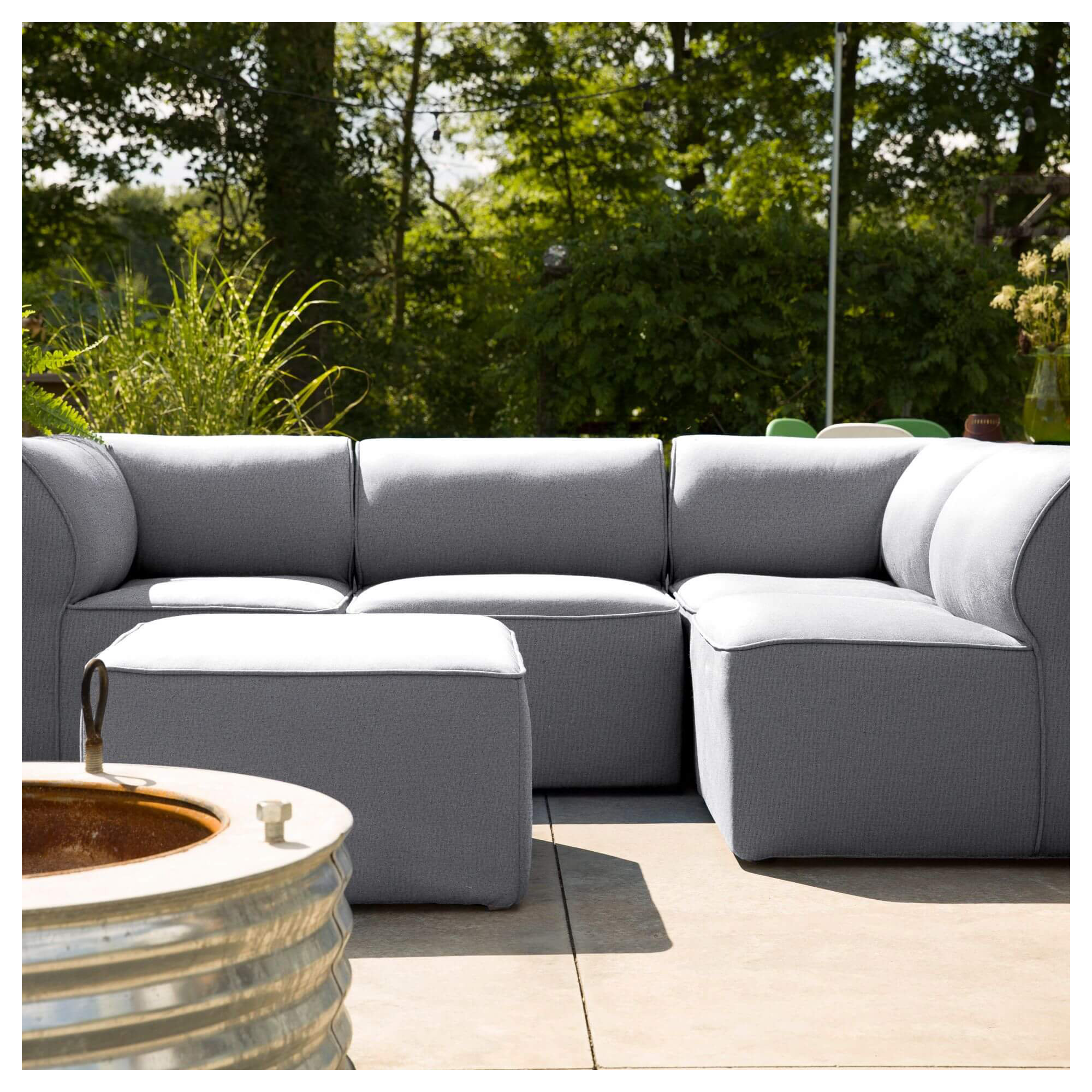 Big Joe Patio 5 Piece Outdoor Sectional, Smoke Gray
