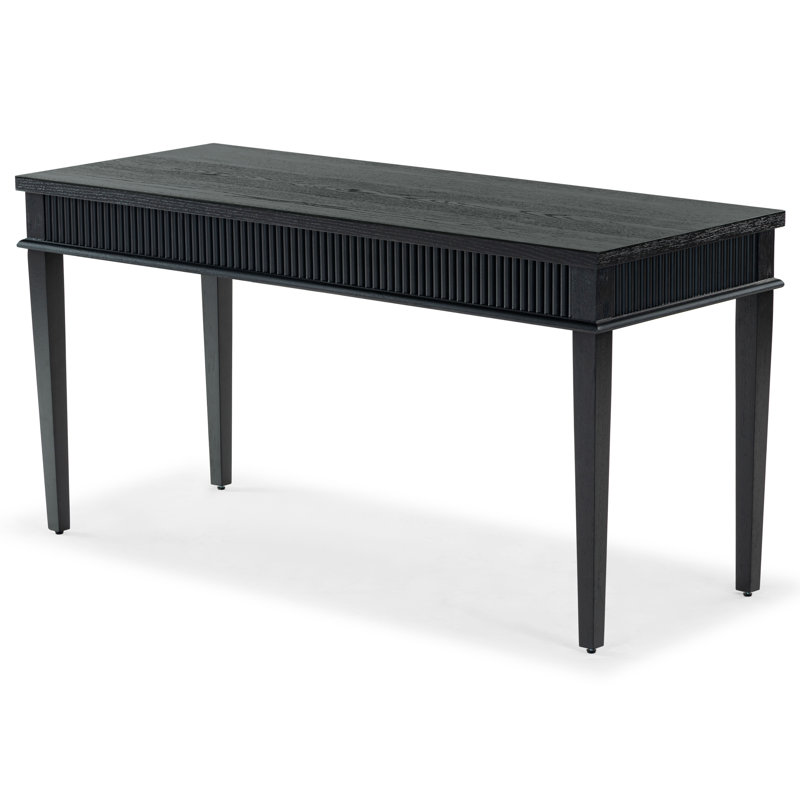 Shelbie 1 Drawer Reeded Desk, Black