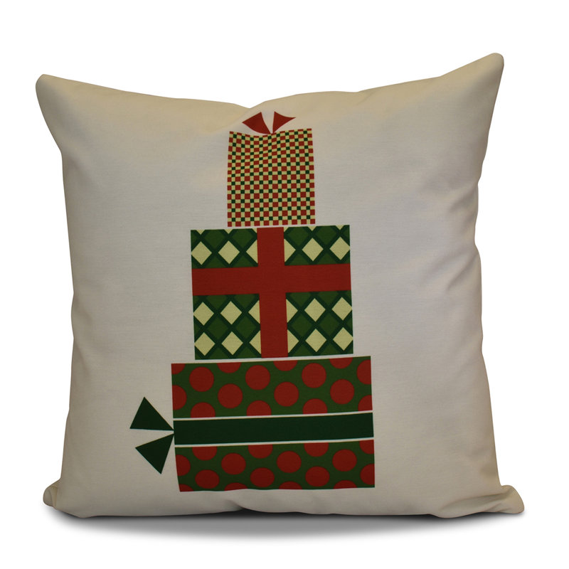 Housse de coussin et insert de noël carrés, H 26 po x l 26 po, Vert