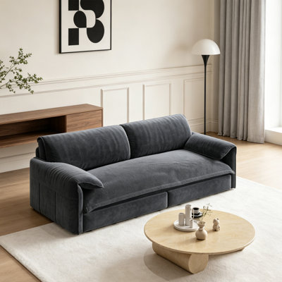 66" Queen Pull Out Sofa Bed, 3-in-1 Convertible Sleeper Sofa with Side Storage, Velvet Loveseat Sofa Bed with Chaise, Multifunctional Couch for Living Room & Bedroom