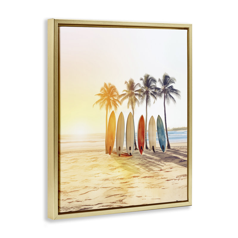  Art mural encadré de planches de surf aux couleurs vives par Arlington Prints, H 21 po x l 17 po