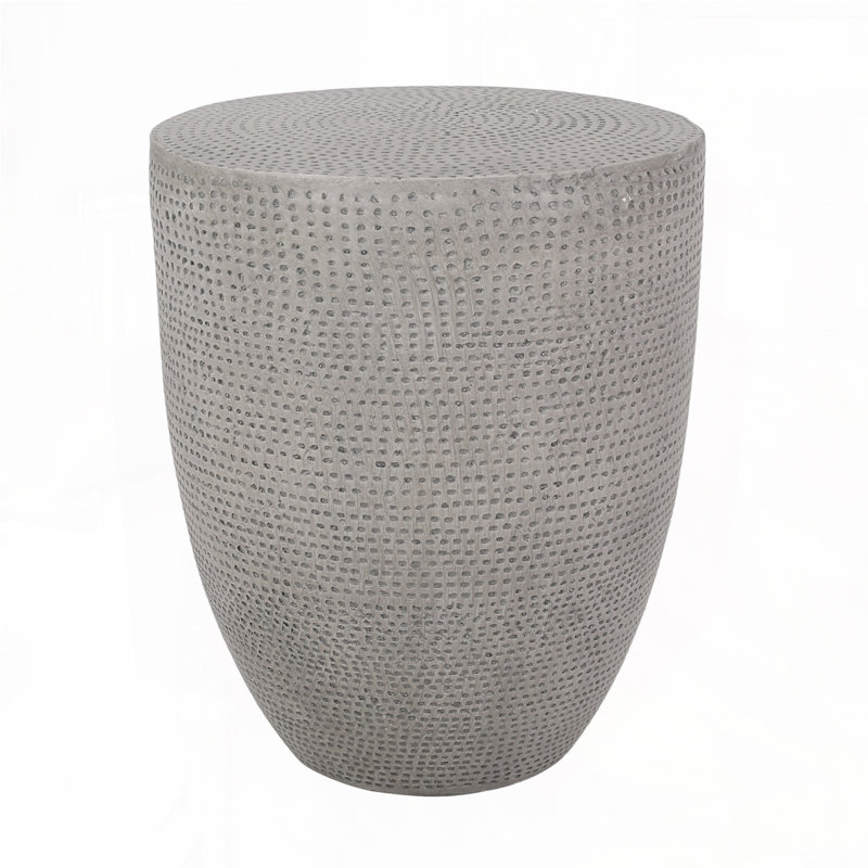 Patio Side Table With Round Top and Magnesium Oxide Base