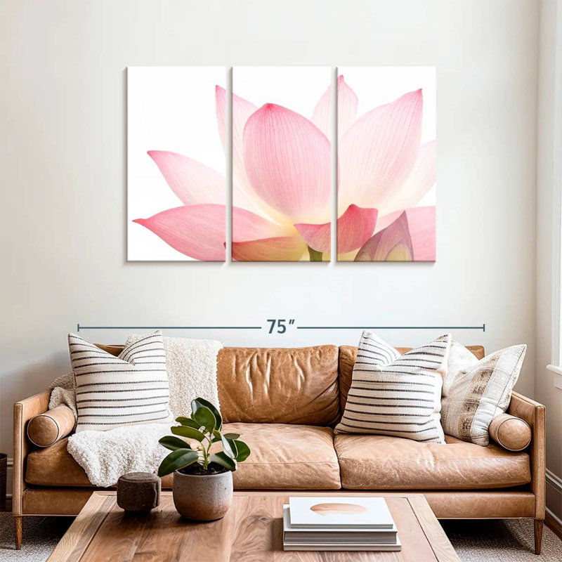 Fleur de lotus rose Harnek, H 36 po x l 57 po