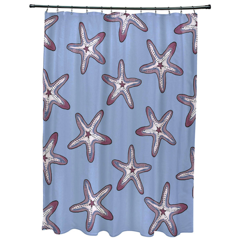 Rideau de douche simple Wilb Abraham, Bleu / Mauve