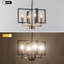 Lustre géométrique moderne noir et or à 4 lumières, luminaire/lustre à intensité variable de style campagnard pour îlot de cuisine, salle à manger et entrée.-125490528-125490530