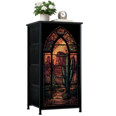 Commode pour chambre à coucher avec 4 tiroirs de rangement Western