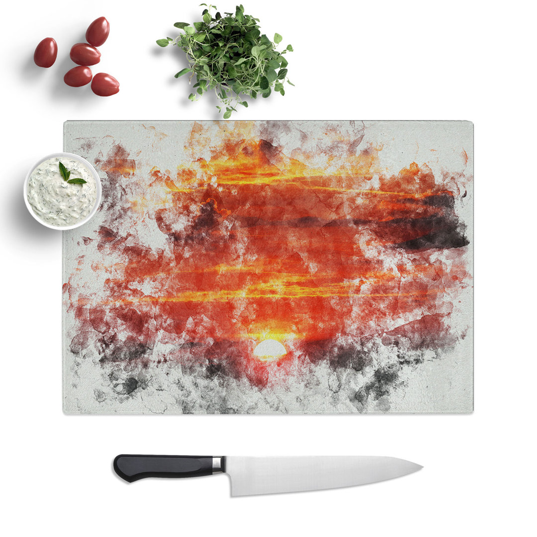 Sunset Watercolour Chopping Board