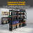 5-Tier Metal Storage Rack, Height-Adjustable, Can Be Split into Two Sections, Multi-Purpose Unit, Modern Industrial Style