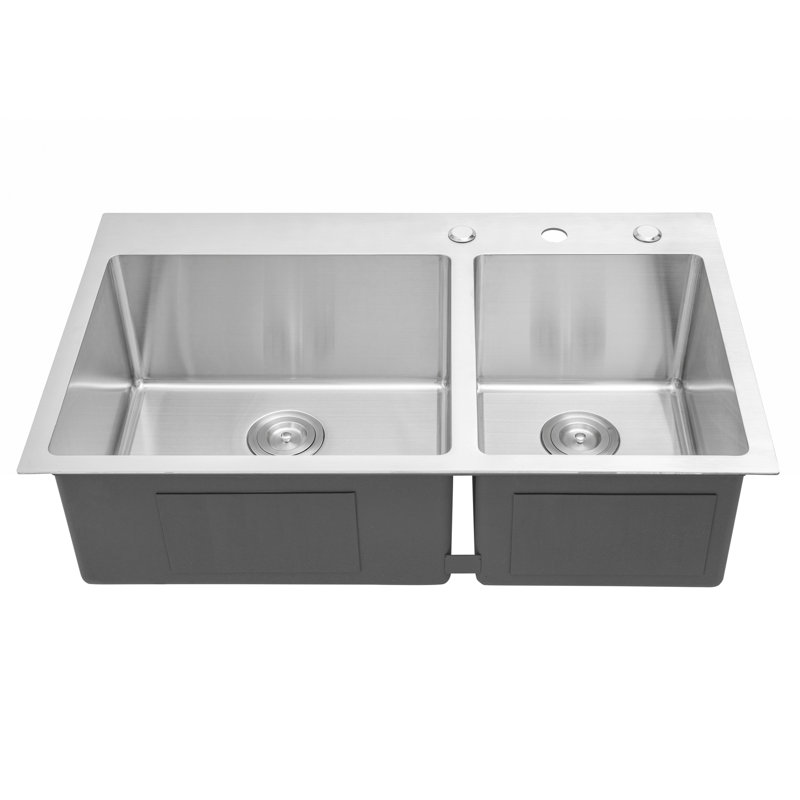 CozyBlock 36'' L Double Bowl Stainless Steel Kitchen Sink