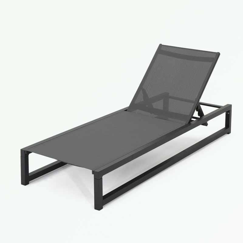 metal frame Chaise Lounge with adjustable back, Black