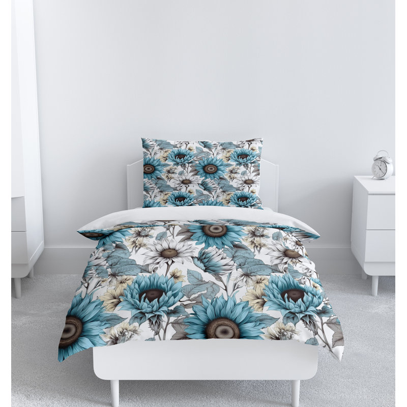 Floral Duvet Cover, King Duvet Cover + 2 King Shams