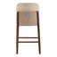 Tabouret de comptoir d'intérieur en bois rembourré, ensemble de 2, avec structure en bois d'hévéa durable et assise rembourrée confortable