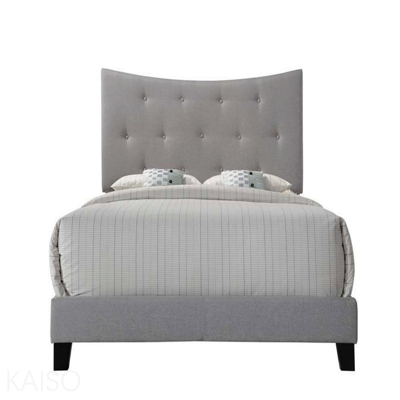 Grand lit en tissu gris Venacha