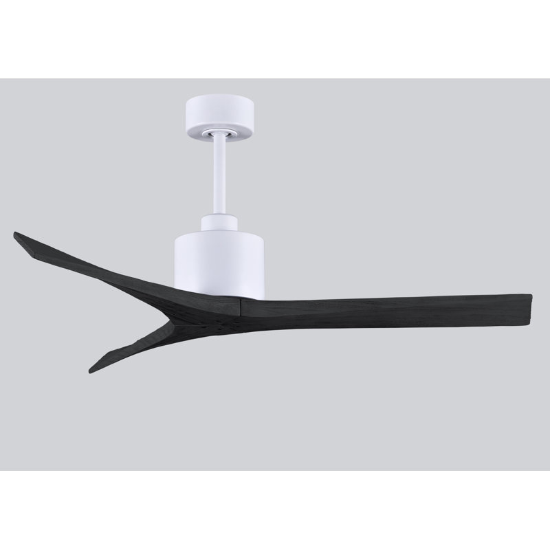 Mollywood - 42" Ceiling Fan - Textured Bronze Finish - Matte Black Blades, Matte Black, 52", Matte White