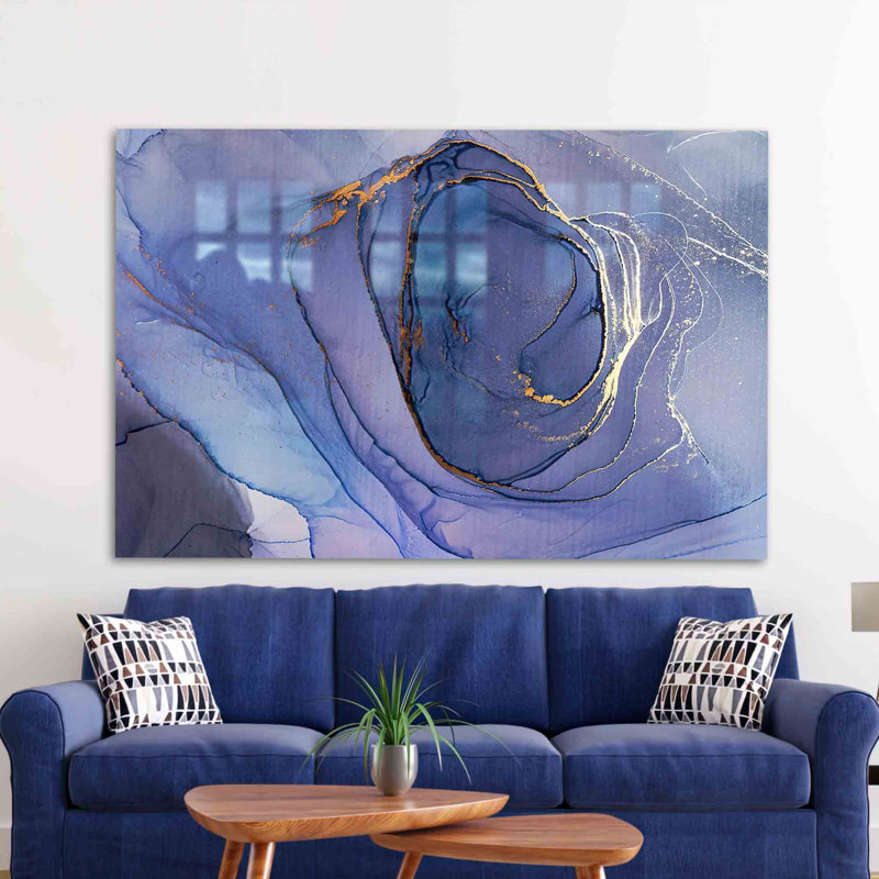 Art mural moderne en verre trempé pour décoration intérieure élégante, H 47,2 po x l 70,9 po
