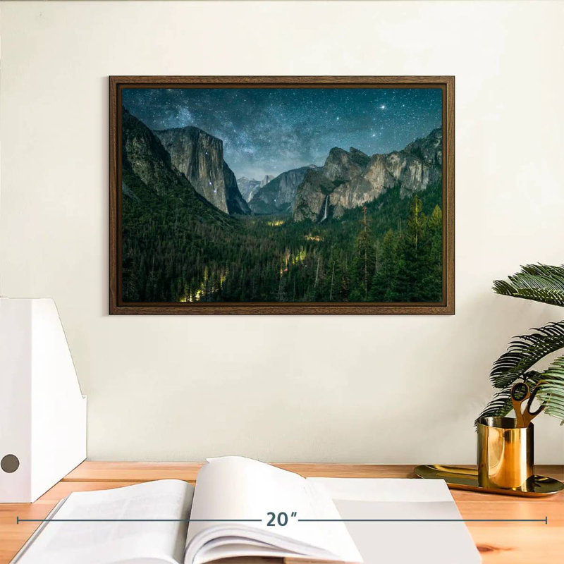 Yosemite, 13 po x 9 po, Cadre flottant en noyer