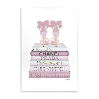 Chaussures de créateur de mode - rose, blanc et art textuel