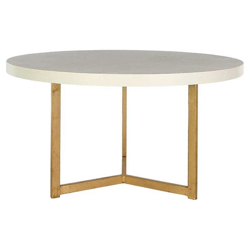Valley 56" Trestle Dining Table, Gold Leaf, Black