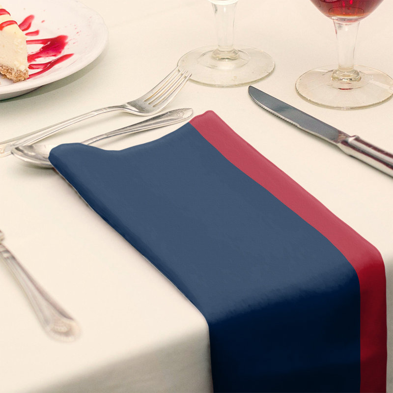 Striped Square Napkin, 22" x 22", Blue/Red/Black, Polyester