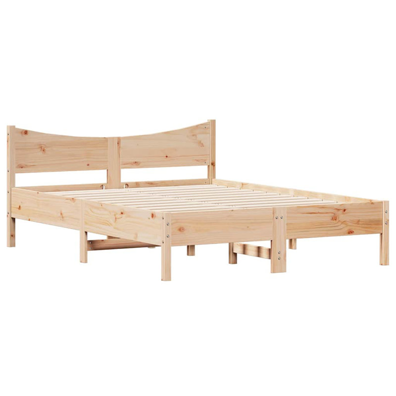 Sherise Solid Wood Bed, UK Double - 135 x 190 cm