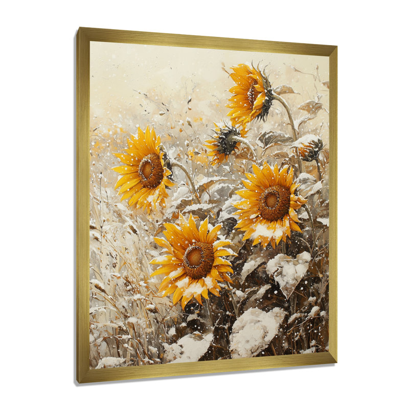 Dondrae - Floral Canvas Art Print, H 20 po x l 12 po, Reproduction encadrée sans passe-partout, Doré