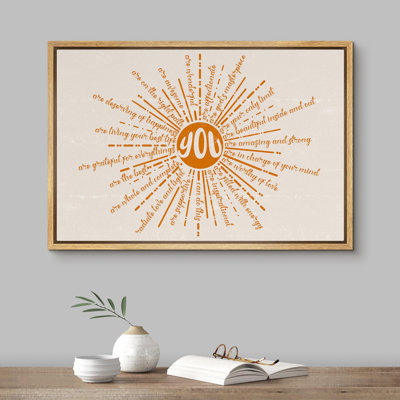 «Radiant Affirmations Uplifting Inspirational Quotes Abstract Contemporary Relax / Calm», reproduction sur toile