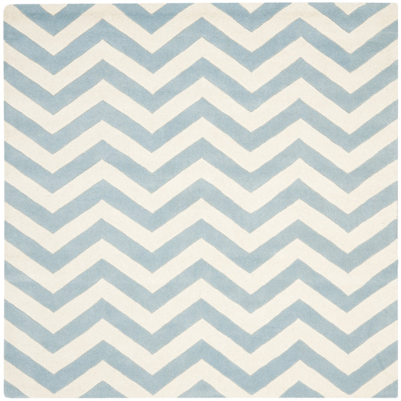 Teresita Hand Tufted Wool Chevron Rug, Square 10'