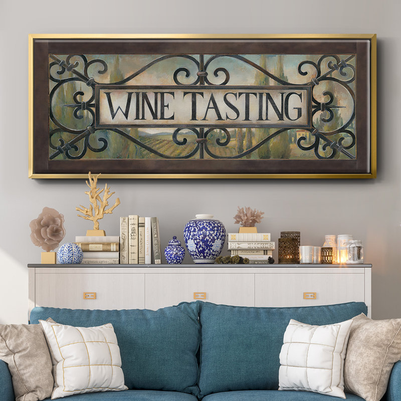 Dégustation de vin - Toile encadrée, H 12 po x l 30 po