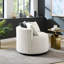 Fauteuil d'appoint confortable avec roulettes, revêtement en velours côtelé rembourré pour une décoration intérieure décontractée