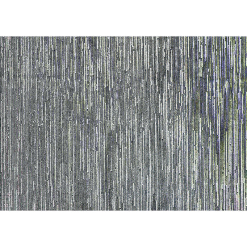 Hand Knotted Area Rug in Gray/White, Rectangle 8' x 10'