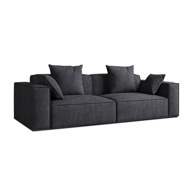 Canapé modulaire 86,61 po 100% polyester, Noir, noir, noir, noir