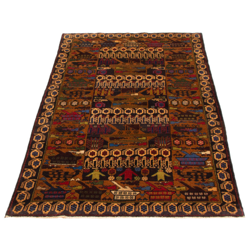 Tapis bleu marine foncé Rare War 3 pi 10 po x 6 pi 11 po