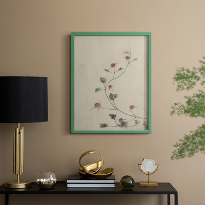 Impression florale vintage encadrée CXCV - bois massif