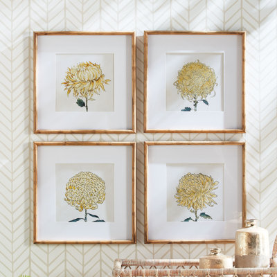 Andel Chrysanthemum Botanical Prints, Set of 4