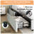 47.2" Bookcase Upholstered Queen Size Bed Frame with 4 Storage Drawers,Light Gray-1141740868-1141740871