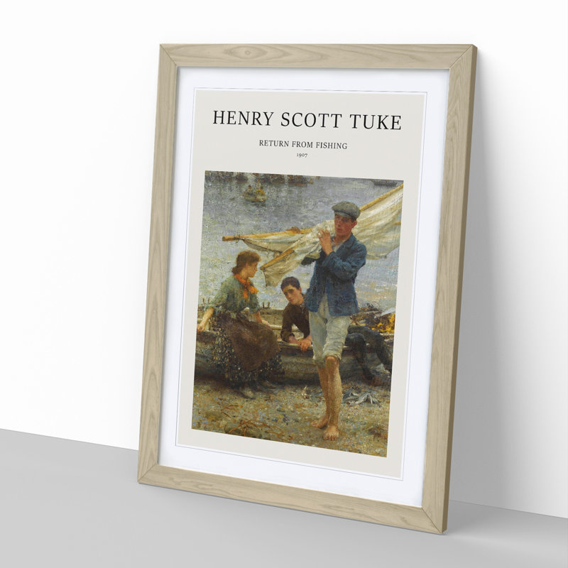 Returning by Henry Scott Tuke - Picture Frame Graphic Art, 36cm H x 27cm W x 2cm D