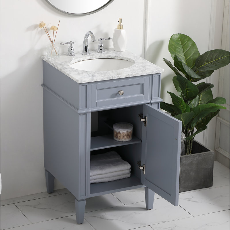 Meuble-lavabo simple gris l 21 po x P 21,5 po x H 35 po Rivers, gris