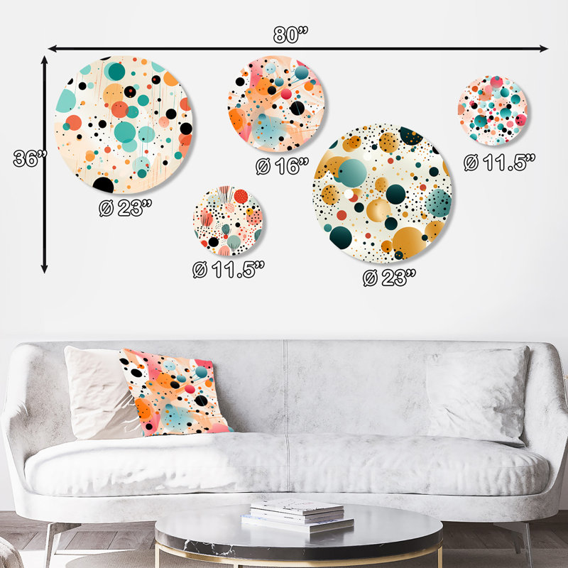 Ciji - Ensemble de 5 reproductions d'art moderne à pois